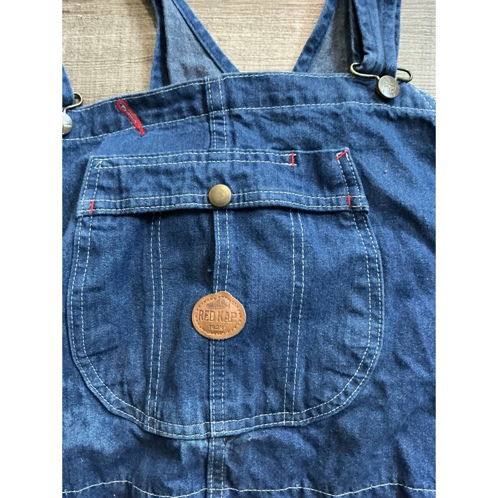 Red Kap Bib-Overalls Denim Men's 46x30 Blue Jeans Farm Ranch Work Carpenter